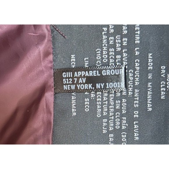 Mark New York Purple Women's Quilted Jacket With Hoodie Stretch Faux Down Size L - Picture 8 of 10